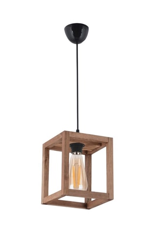 Candeeiro suspenso em madeira - Natural - 45 - 60 W