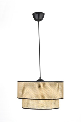 Candeeiro suspenso de rotim - Natural e preto - 40 W