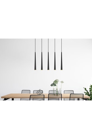 Candeeiro suspenso Led - Preto - 4 x 3 W