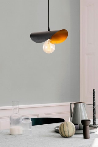 Candeeiro suspenso Sivani - Preto e dourado - 100 W