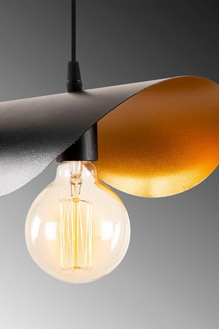 Candeeiro suspenso Sivani - Preto e dourado - 100 W