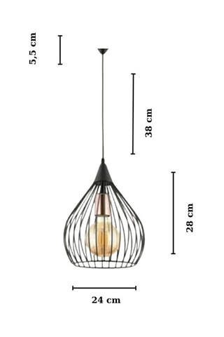 Candeeiro suspenso LB046 - Preto - 40 W