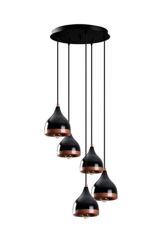 Candeeiro suspenso Yildo - Preto - 5 x 100 W