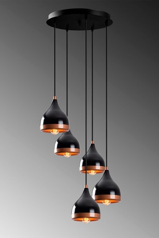 Candeeiro suspenso Yildo - Preto - 5 x 100 W
