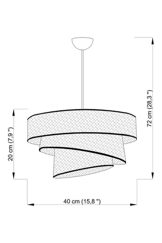 Candeeiro suspenso Couper Hazeran - Preto e bege - 45 - 60W