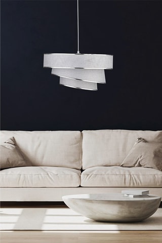 Candeeiro suspenso - Cinzento e prateado - 40 W