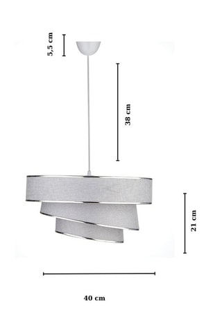 Candeeiro suspenso - Cinzento e prateado - 40 W