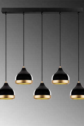 Candeeiro suspenso Yildo - Preto e dourado - 5 x 40 W