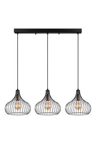 Candeeiro suspenso Teldamla - Preto e latão - 3 x 40 W