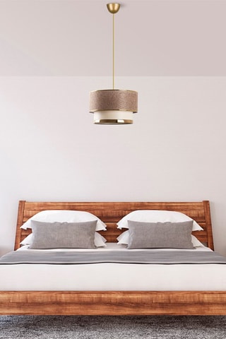 Candeeiro suspenso Cake - Bege e dourado - 60 W