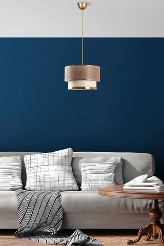 Candeeiro suspenso Cake - Bege e dourado - 60 W