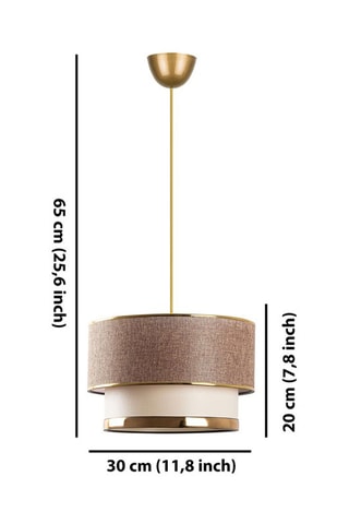 Candeeiro suspenso Cake - Bege e dourado - 60 W