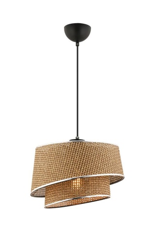 Candeeiro suspenso Barette Hazeran - Bege e prateado - 45-60 W