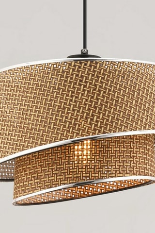 Candeeiro suspenso Barette Hazeran - Bege e prateado - 45-60 W