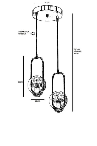 Candeeiro suspenso Ahu - Dourado e branco - 2 x 60 W