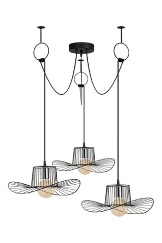 Candeeiro suspenso - Preto - 3 x 40 W