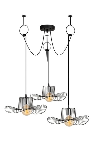 Candeeiro suspenso - Preto - 3 x 40 W