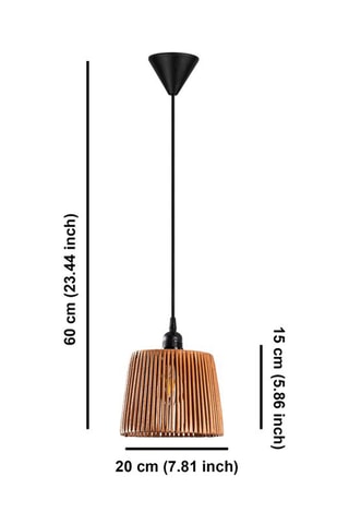 Candeeiro suspenso em bambu Akin - Natural - 45-60 W