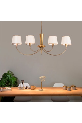 Hanglamp Pardo - Goudkleurig en Wit - 4 x 40 W