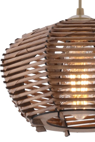 Candeeiro suspenso em bambu Barlas - Bronze - 45 - 60 W