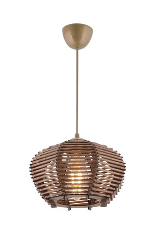 Candeeiro suspenso em bambu Barlas - Bronze - 45 - 60 W