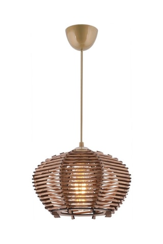 Candeeiro suspenso em bambu Barlas - Bronze - 45 - 60 W