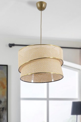 Candeeiro suspenso - Bege e dourado - 45 - 60 W