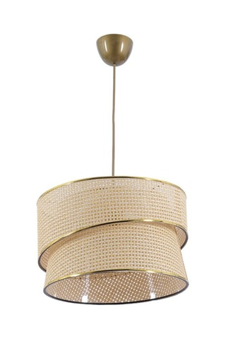 Candeeiro suspenso - Bege e dourado - 45 - 60 W