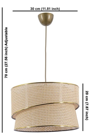Candeeiro suspenso - Bege e dourado - 45 - 60 W
