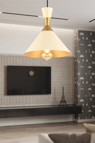 Candeeiro suspenso - Dourado e amarelo - 40 W