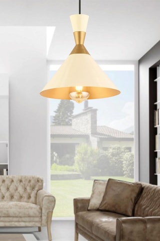 Candeeiro suspenso - Dourado e amarelo - 40 W