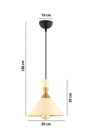 Candeeiro suspenso - Dourado e amarelo - 40 W