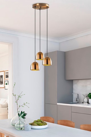 Candeeiro suspenso - Dourado - 3 x 40 W