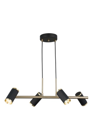 Candeeiro suspenso Lume - Preto e dourado - 4 x 7 W