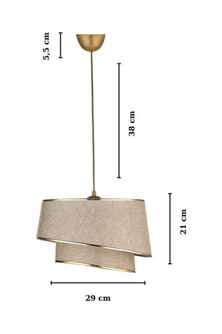 Candeeiro suspenso - Bege e dourado - 40 W
