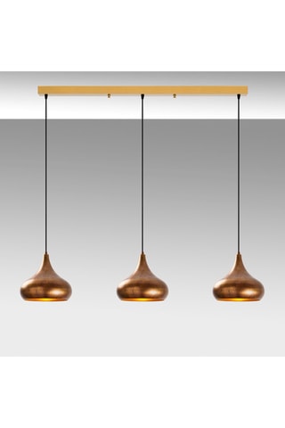 Hanglamp Muba - Zwart en Roségoudkleurig - 3 x 40 W