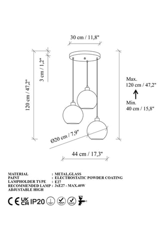 Candeeiro suspenso Benek - Turquesa