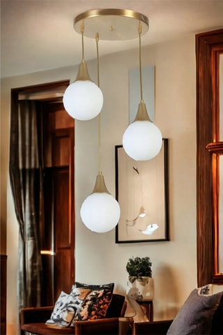 Candeeiro suspenso - Branco - 3 x 40 - 60 W