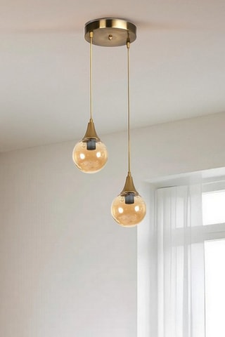 Candeeiro suspenso Afra 2 - Dourado - 2 x 60 W