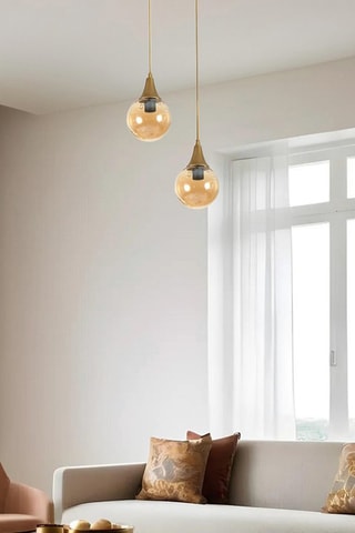 Candeeiro suspenso Afra 2 - Dourado - 2 x 60 W