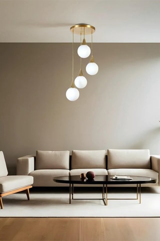 Candeeiro suspenso Afra - Dourado - 4 x 40 W