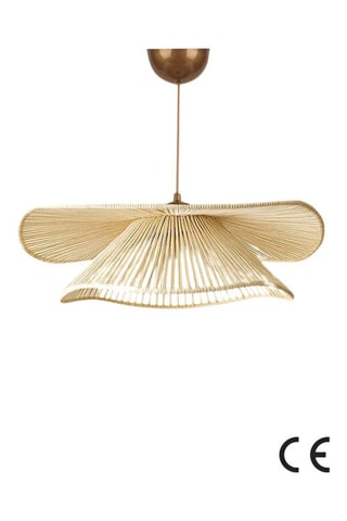 Candeeiro suspenso Duvela - Dourado e bege - 40 W
