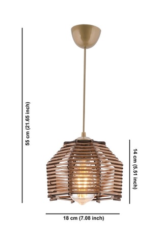 Candeeiro suspenso em bambu Sare - Castanho -­ 45 - 60 W