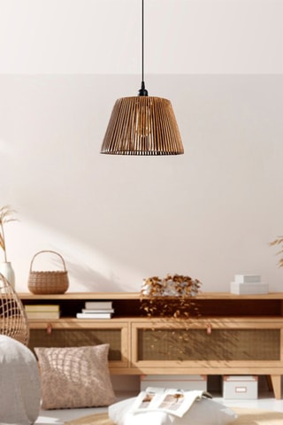 Candeeiro suspenso - Natural e preto - 45 - 60 W