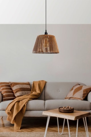 Candeeiro suspenso - Natural e preto - 45 - 60 W