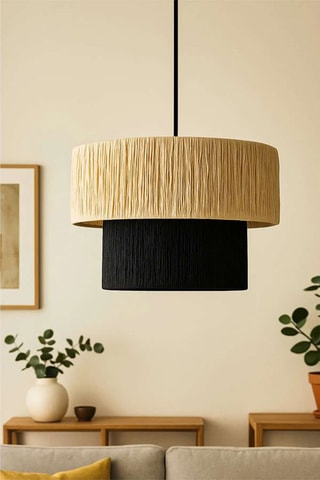 Candeeiro suspenso Macora - Bege e preto - 40 W