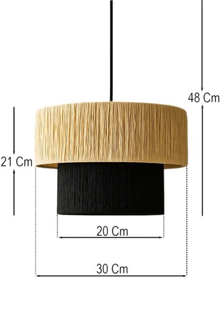Candeeiro suspenso Macora - Bege e preto - 40 W