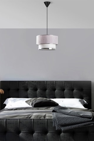 Candeeiro suspenso Cake - Bege e prateado - 60 W