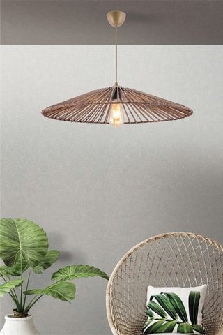 Candeeiro suspenso em bambu - Natural - 45 - 60W