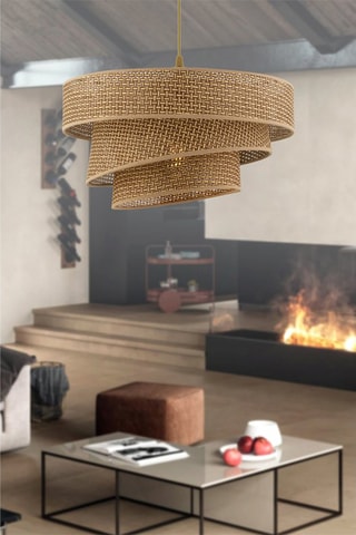 Candeeiro suspenso Couper Hazeran - Bege - 45 - 60W